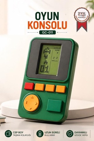 Premium Retro Boş Vakit Gençler Oyun Kolu Atari Joystick Tetris Gameboy Gc011 Yeşil