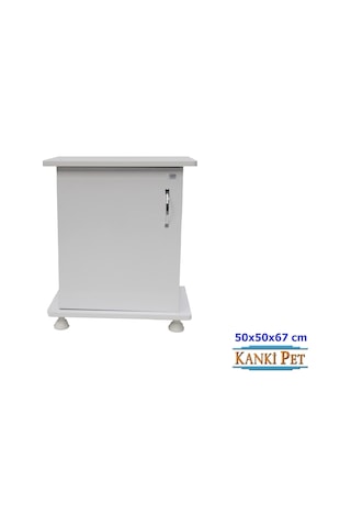 Kanki Pet 50 CM Mdf Akvaryum Beyaz Sehpa 50 x 50 x 67h CM
