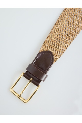 Jimmy Key Jimmy Key Bej Hasır Görünümlü Örgü Kemer 6sw417399125