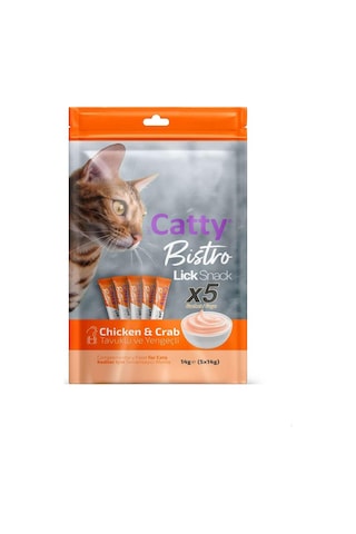 Catty Bistro Tavuklu Ve Yengeçli Yetişkin Kedi Krema Ödülü 5 X 14 Gr
