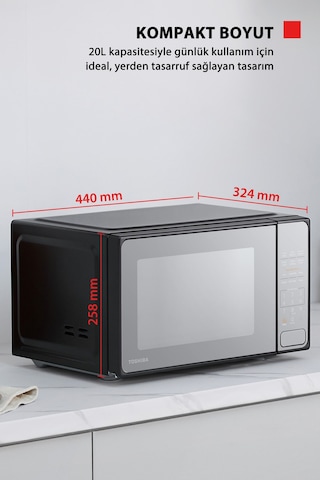 Toshiba MM2-EM20PF MB 20 L Dokunmatik Ekran Siyah Mikrodalga Fırın