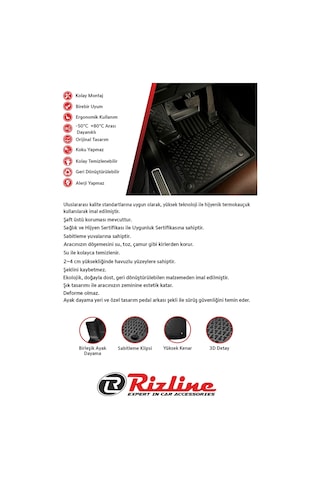 Rizline Mercedes-benz C Serisi 2007-2014 W204 3d Havuzlu Paspas