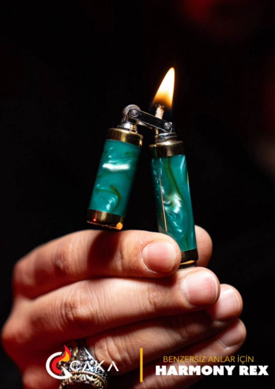 Caka Lighter Harmony Rex Su Yeşili Benzinli Çakmak Yeşil