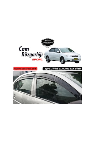 Toyota Corolla E120 2002-2006 Sedan Uyumlu Mugen Cam Rüzgarlığı Seti Piano Black 4'lü İthal 00 Şüscaroto Aksesuar