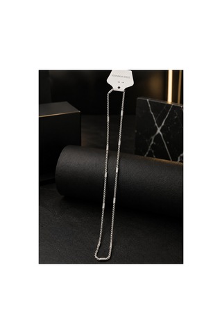 Çelik Renk Atmaz Zincir Erkek Kolye 60cm 2mm Gümüş - 909063041 Gümüş