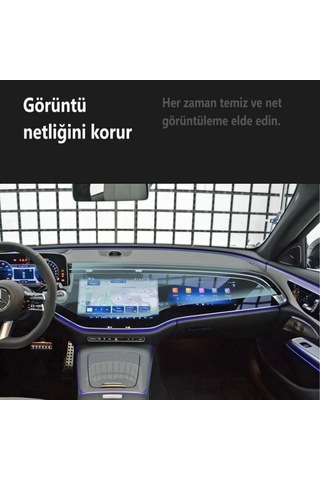 Mercedes E Serisi Uyumlu Ekran Koruyucu Multimedya + Yolcu Ekranı + Dijital Gösterge W214 9H Nano Ekran Koruyucu