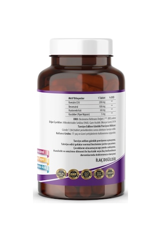 Coenzyme Q-10 200 Mg Resveratrol Hyaluronic Acid 90 Tablet