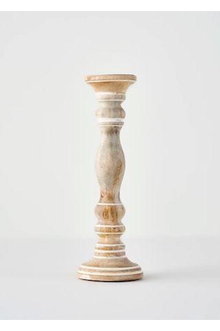 Bella Maison Carli Mango Ağacı Şamdan Naturel 12x12x38 Cm Naturel