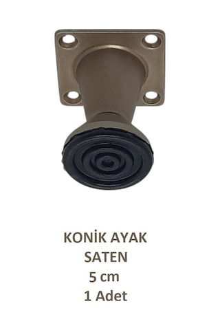 Adilon Konik Ayak, Zamak, Saten, 5 cm, Dolap, Mobilya, Puf Ayağı