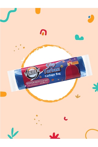 Vindex Büyük Boy Çöp Torbası Mavi 65 x 80 CM