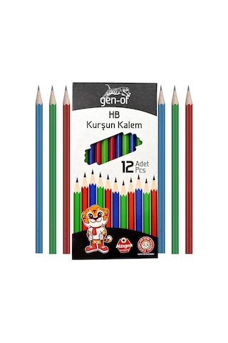 Gen-of Hb Köşeli Kurşun Kalem Gen-6000 12 Adet