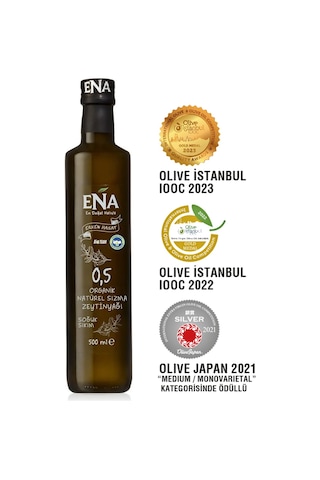 Ena Erken Hasat Soğuk Sıkım Organik Naturel Sızma Zeytinyağı 500 ML