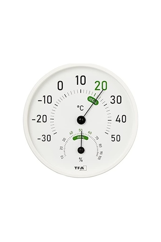 Dostmann Analog Termal Higrometre, 45.2045.02, İç Ve Dış Mekan İçin, Renkli Konfor Bölgeleri, Beyaz, U 130 X G 20 X Y 165 Mm