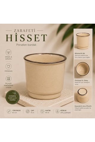 Porselen Kulpsuz Kum Beji Espresso Fincan Bardak Bej