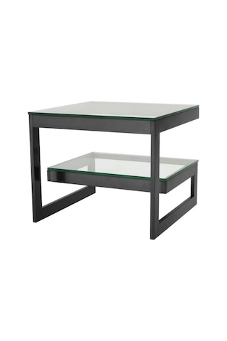 Gonca Siyah Metal / Cam Yan Sehpa