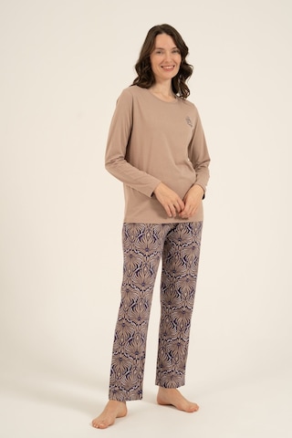 Arnetta Kadın Everyday Is A Fresh Start Kahverengi Uzun Kol Pijama Takım Ar3769-s-v2 Ar3769-s-v2