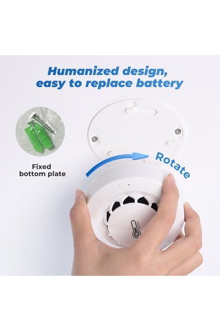 Lemestar Akıllı Duman Dedektörü - Wifi/bt Bağlantılı, Sıcaklık/nem Ölçer, 80db Alarm, Uzaktan Bildirim, Google Home Uyumlu