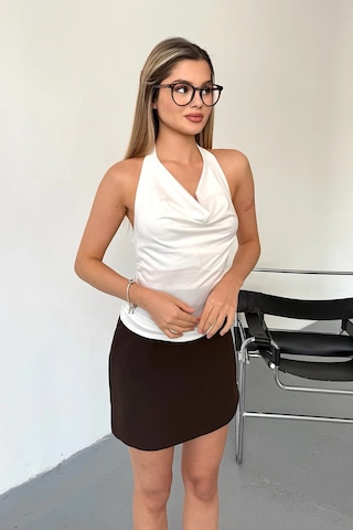 Giysa Kadın Degaje Yaka Kolsuz Basic Bluz Beyaz - 25y 2450 Beyaz
