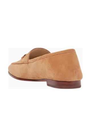 Sam Edelman Loraine Bej Süet, Altın Tokalı Kadın Loafer Ayakkabı