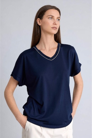 Defacto V Yaka Kısa Kollu Lacivert Tişört H2464ax26smnv251 Lacivert-nv251