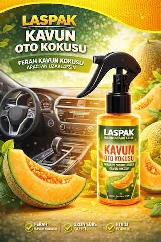 Laspak Kavun Sprey Oto Kokusu Uzun Süre Kalıcı Ferah Ve Temiz Koku 100 Ml 100