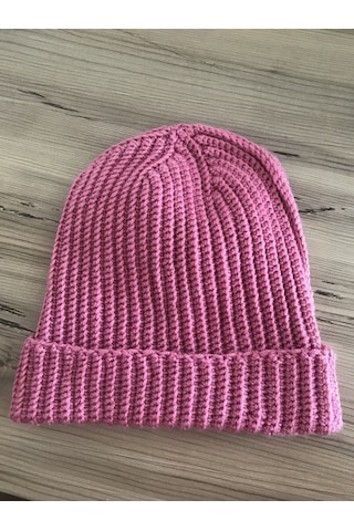 Çocuk Örgü Rus Beresi Pembe