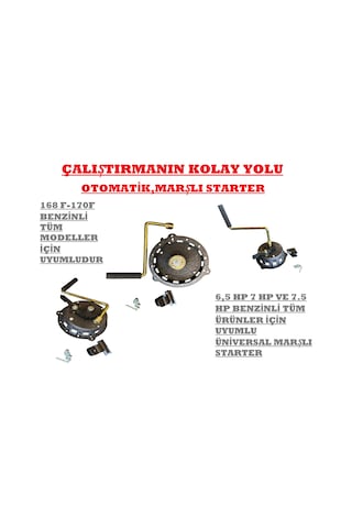 Genral Power Benzinli Motor Uyumlu Marşlı Starter Kurmalı