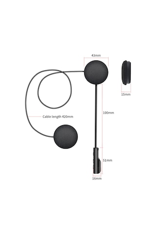 Vkemall T4 Motosiklet İnterkom Bluetooth Kulaklık Stereo Kask Kulaklığı Bluetooth 5.0 Kablosuz Kulaklık Buğday Siyahı