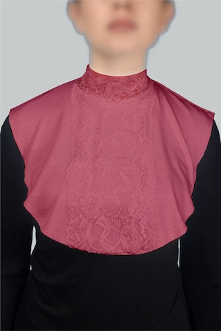 Altobeh Kadın Penye Tesettür Daire Yakalı Dantelli Boyunluk - Gül Kurusu Gülkurusu