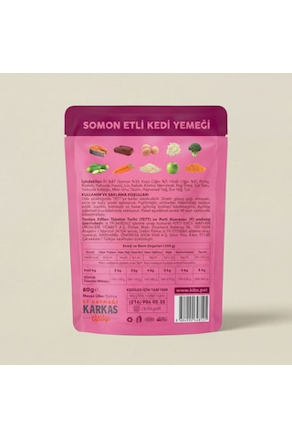 Kito Fresh Somonlu Kedi Yemeği %100 Taze İçerikli Mama 80 G X 8 Adet