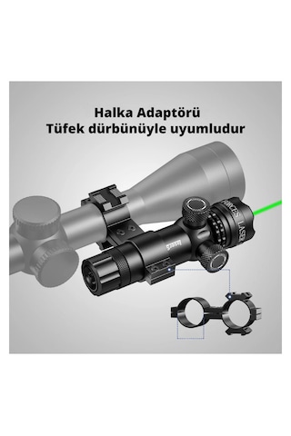 Wıson Ws-603 Profesyonel Tüfeg Montajlı Yeşil Lazer 532 Nm 20 Mm Ray Uyumlu Uzun Menzil Siyah