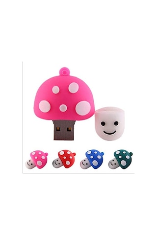 Silikon U-disk Pembe Küçük Mantar Şeklinde Başparmak U-diski, 64g