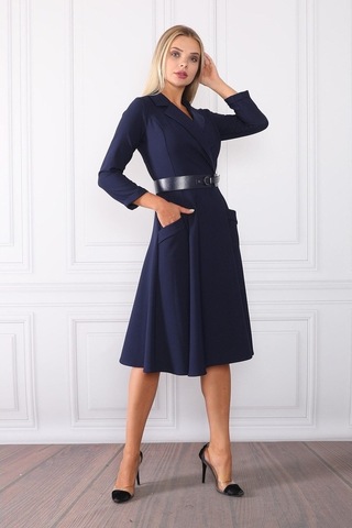 E.T.'S Element'S Kadın Kruvaze Yaka Elbise Lacivert