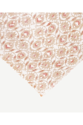 Yargıcı Keten Karışımlı Çiçekli Şal 25yksl1036x 003 Kahverengi