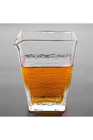 Novahub Isıya Dayanıklı Cam Çay Demlik, Basit Kare Chahai, Yaratıcı Kalınlaşmış Adil Fincan, Şeffaf Ofis Çay Fincanı, Sürahi Teaware, Şeffaf Cam