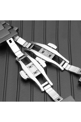 Apple Uyumlu Watch Ultra 49mm Kordon Mat Seramik Metal Strap Kayış