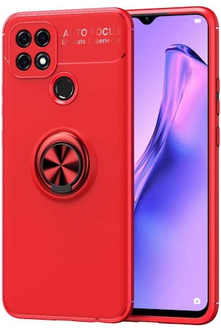 Oppo A15 Kılıf Zore Ravel Yüzüklü Silikon Kılıf