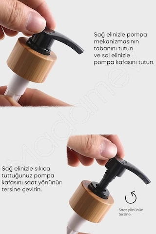 Hands Dishes 2 Li Siyah Beyaz Dekoratif Mutfak Banyo Sıvı Cam Sabunluk Seti 500ml Bambu Stantlı Set Siyah Beyaz