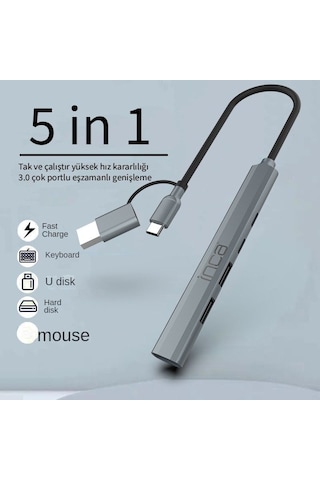 Inca Iutp-06t 15cm Tip-c+usb 1 Usb3.0+2 Usb2.0+ Pd100w