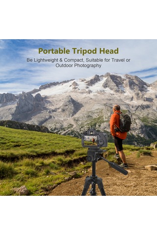 Dofolink Kamera Tripodu Kafa - 360 Dikey/90 Yatay Döndürme, 5kg Yük Taşıma, 1/4" Ve 3/8" Bağlantı, Hızlı Montaj Paneli Siyah