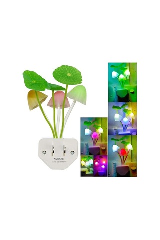 Fortunelane Led Mantar Şekilli Otomatik Işık Sensörlü Gece Lambası, 3 Renkli, 0.2w, 110-240v, Amerikan Standardı, Çocuk Ve Yetişk Diğer