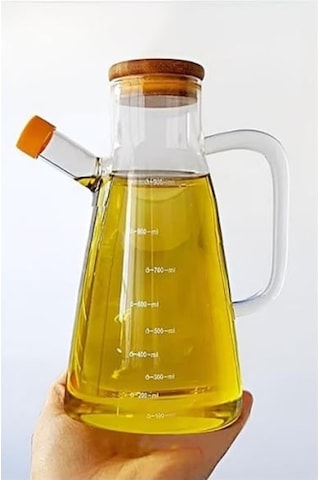 River World 900 Ml'lik Borosilikat Camdan Yağlık Sosluk Sirkelik Çok Renkli