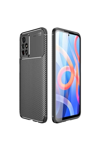 Xiaomi Poco M4 Pro 5G Kılıf Karbon Silikon Case Kapak