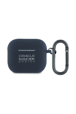 Airpods Uyumlu 3. Nesil Kılıf Redbull Lisanslı Baskı Logolu Askı Aparatlı Silikon Kapak Lacivert