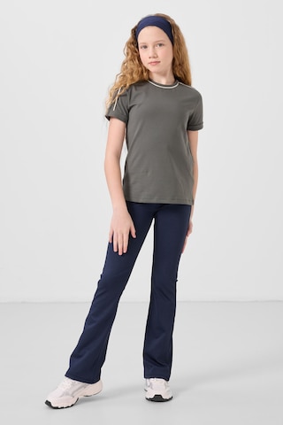 Tommylife İndigo Esnek Standart Fit Basic Performans İspanyol Paça Kız Çocuk Tayt - 75193 Indigo