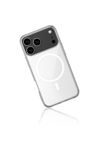 Apple iPhone Uyumlu  17 Pro Max Kılıf Magneticsafe Şeffaf Silikon - Şeffaf
