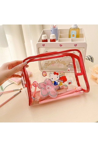 Tuomeng Hello Kitty Şeffaf Makyaj Çantası
