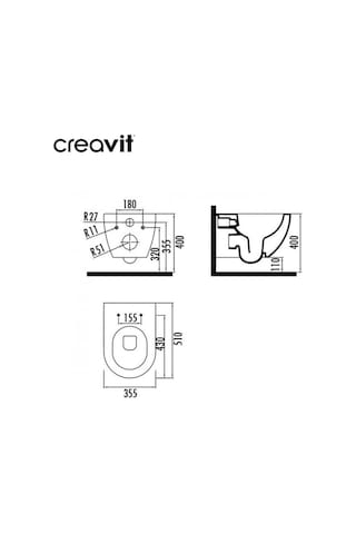Creavit Free Rim-off Asma Klozet Cappucino + Creavit Cappucino Yavaş Kapanan Kapak Beyaz