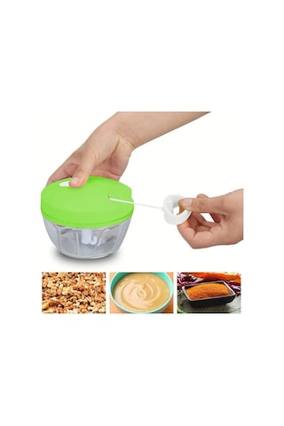 Pazly El İle Çekmeli Çok Amaçlı Sebze, Meyve Ve Et Doğrayıcı - Pratik Ve Güvenli Mutfak Yardımcısı - 8.5x12.5x8cm - Beyaz/yeşil Diğer