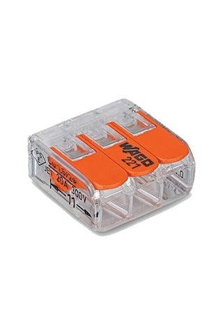 Wago 221-413 3'lü Yaylı Tırnaklı Buat Klemensi 3 x (0.2-4 Mm)